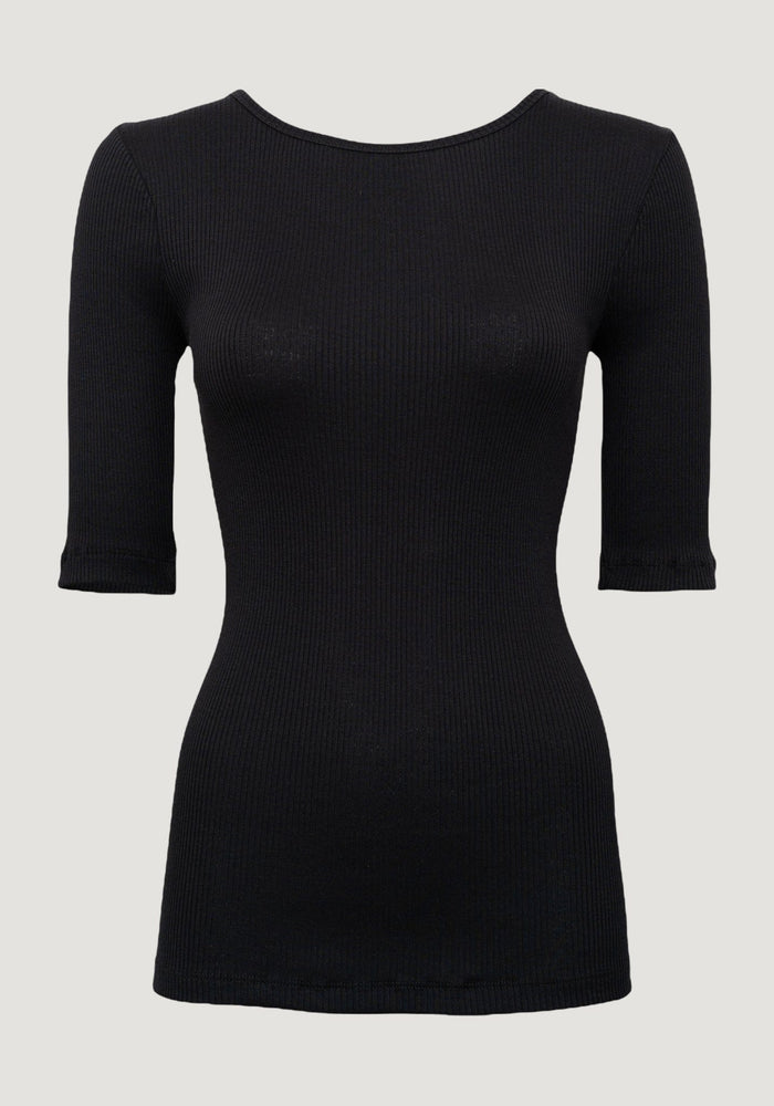 Bluză femei seamless din mătase - Gym Black Minimalisma HipHip.ro