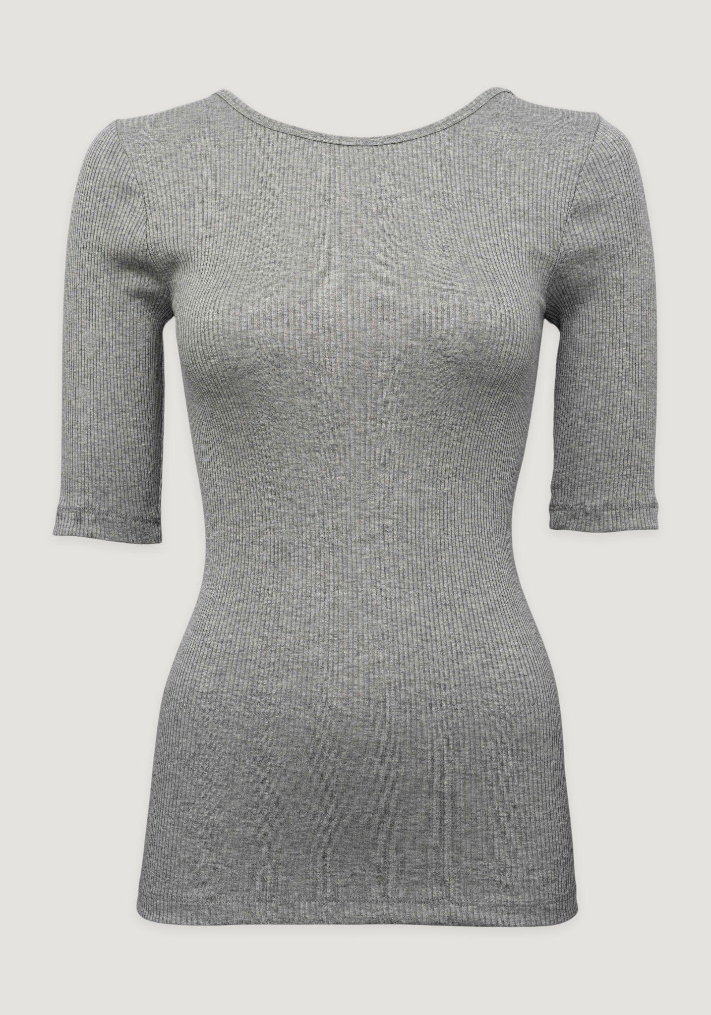Bluză femei seamless din mătase - Gym Grey Melange Minimalisma HipHip.ro