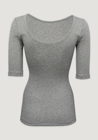 Bluză femei seamless din mătase - Gym Grey Melange Minimalisma HipHip.ro