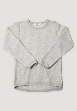 Bluză lână merinos - Basic Silver Melange 80