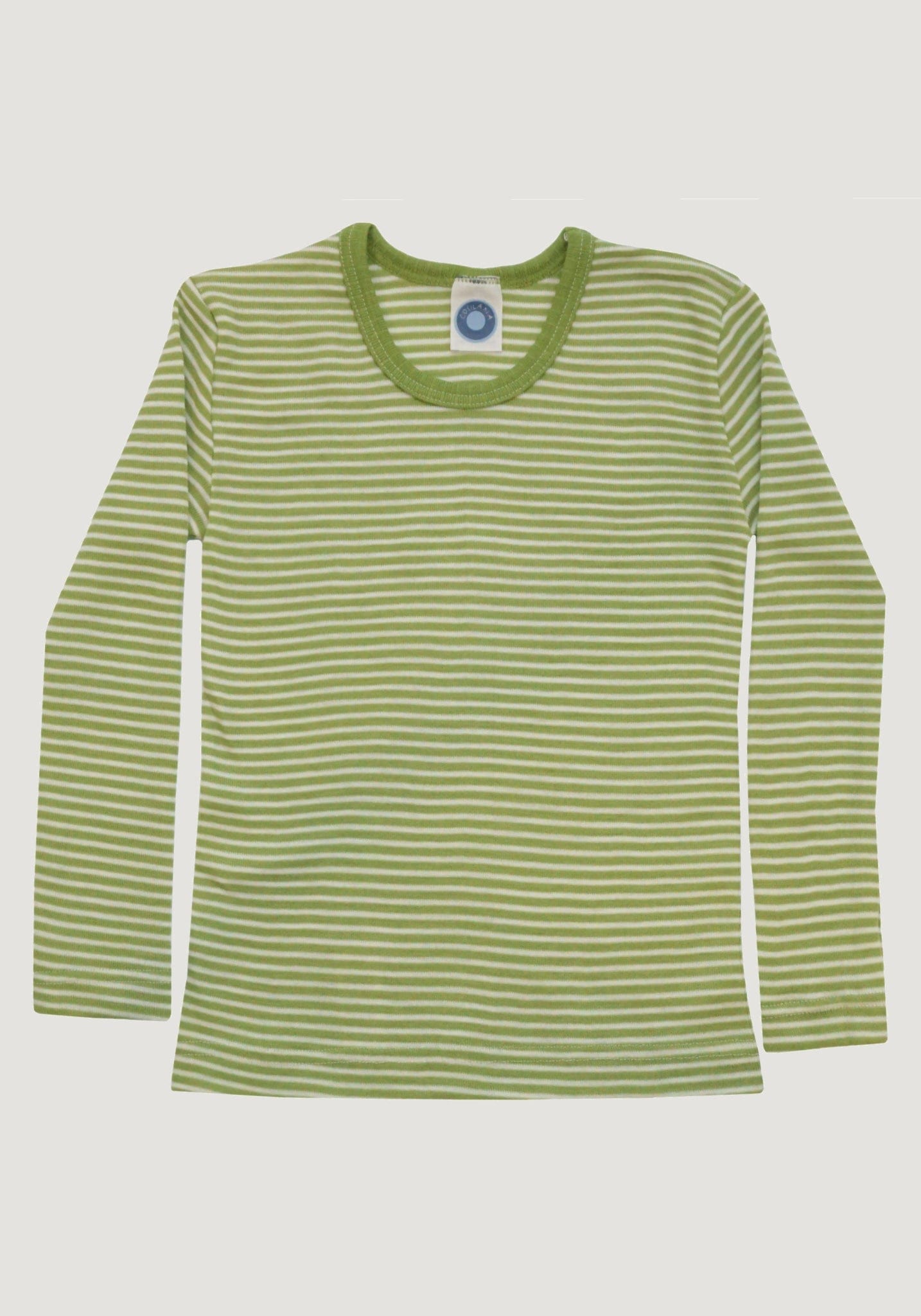 Bluză seamless din lână merinos și mătase - Green Stripes Cosilana HipHip.ro