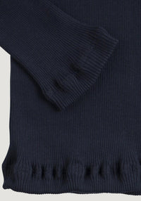 Bluza femei seamless din mătase - Gerda Dark Blue Minimalisma HipHip.ro