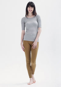 Bluză femei seamless din mătase - Gym Grey Melange Minimalisma HipHip.ro