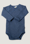 Body kimono lână merinos - Basic Blue Melange 60