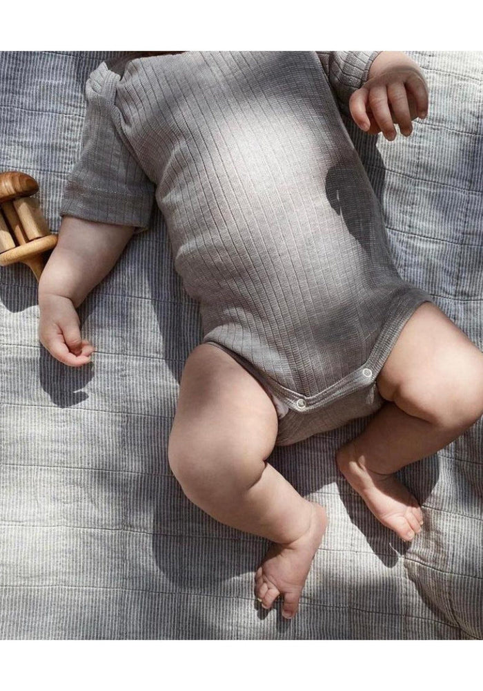 Body seamless din lână merinos, mătase și bumbac - Grey Melange Cosilana HipHip.ro