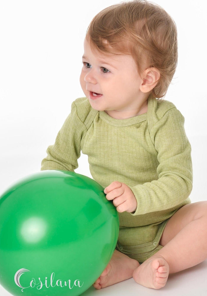 Body seamless din lână merinos, mătase și bumbac - Moss Green Cosilana HipHip.ro