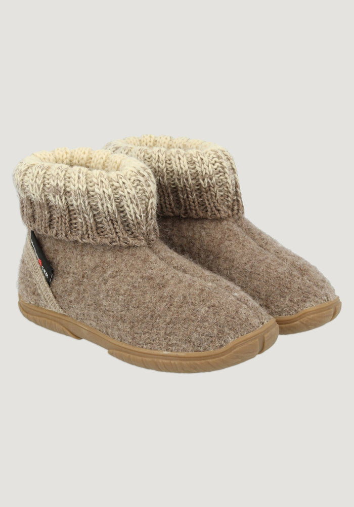 Botoși lână - Yuki Beige Melange Haflinger HipHip.ro