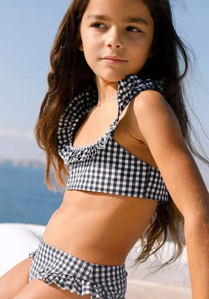 Bustieră înot - Rose Vichy Blue Canopea HipHip.ro