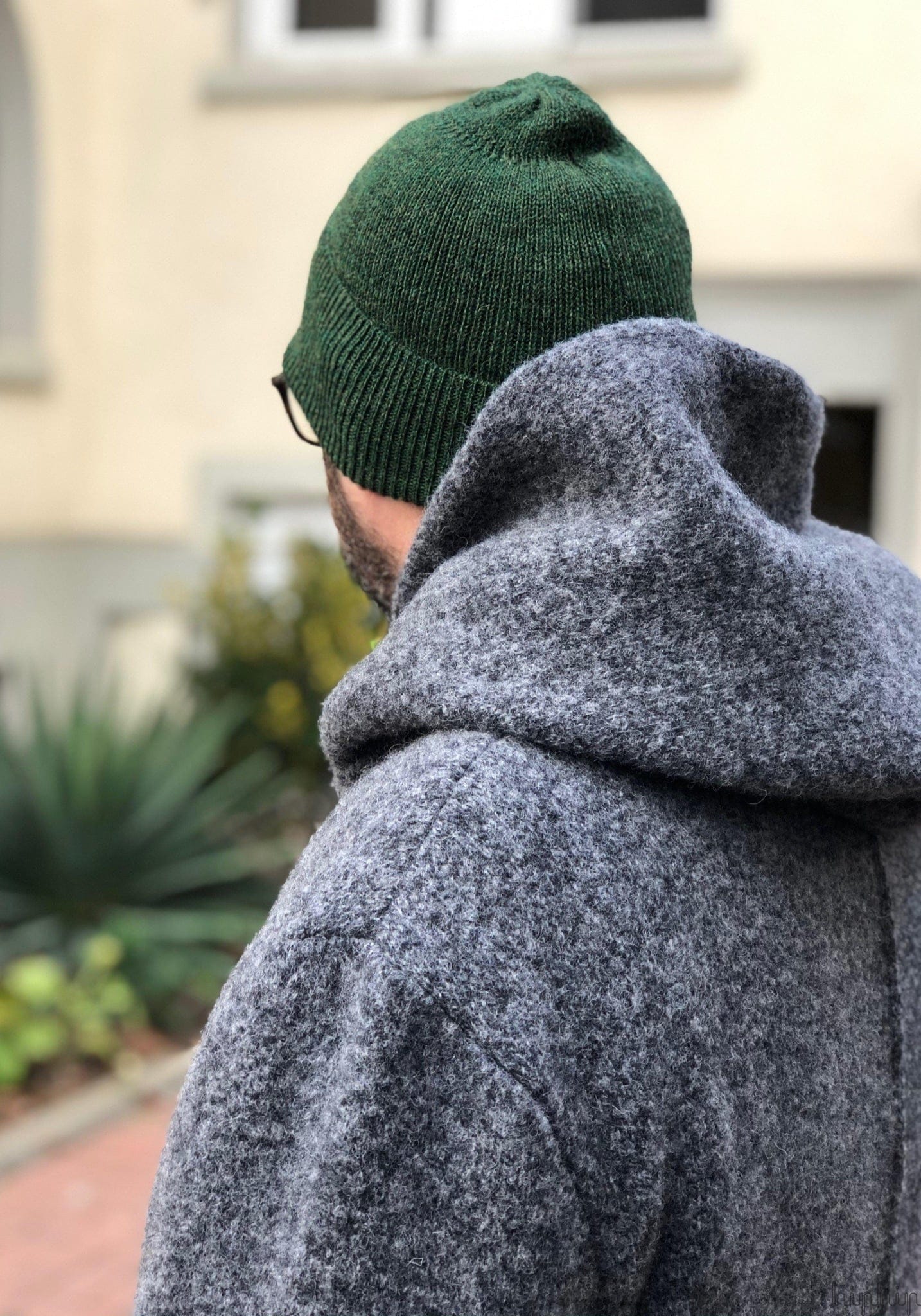 Căciulă adulți baby alpaca - Classic Rib Moss Green Melange De Colores HipHip.ro