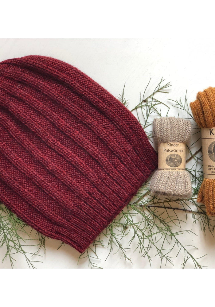 Căciulă copii baby alpaca - Wine Red De Colores HipHip.ro