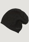 Căciulă long beanie din baby alpaca - Anthracite
