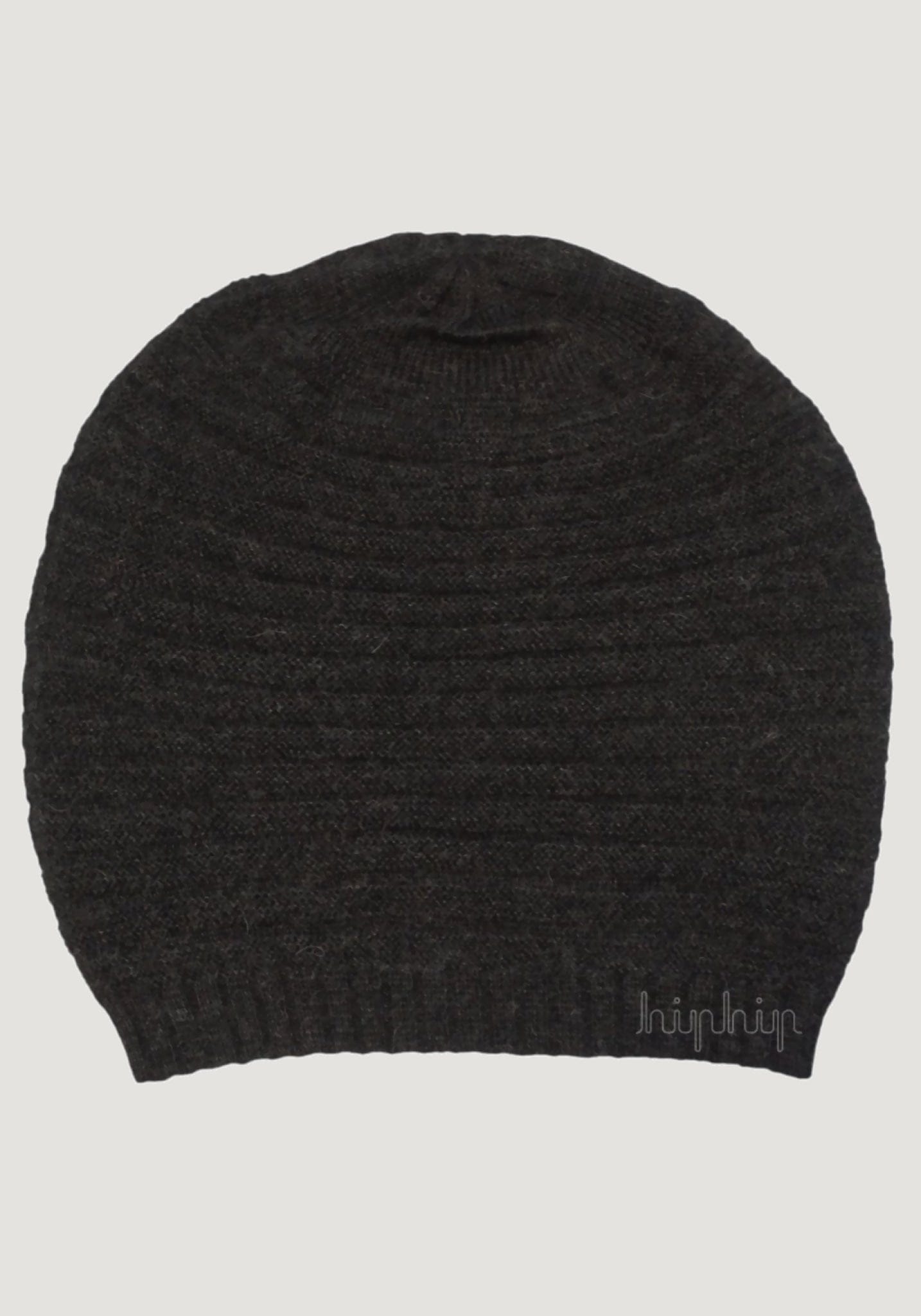 Căciulă long beanie din baby alpaca - Anthracite