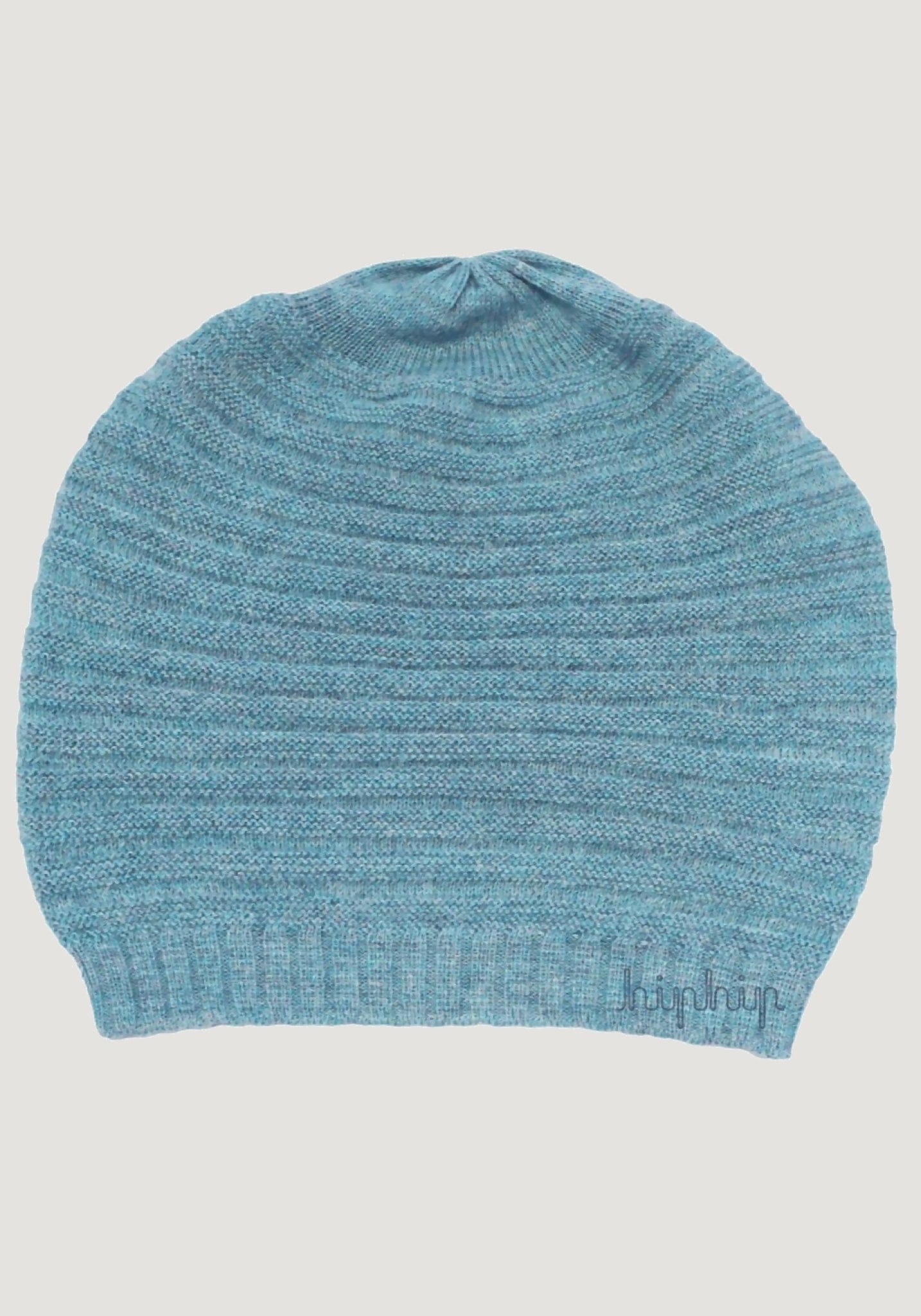 Căciulă long beanie din baby alpaca - Dusty Blue Melange