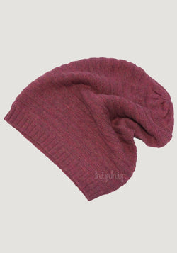 Căciulă long beanie din baby alpaca - Rose Melange
