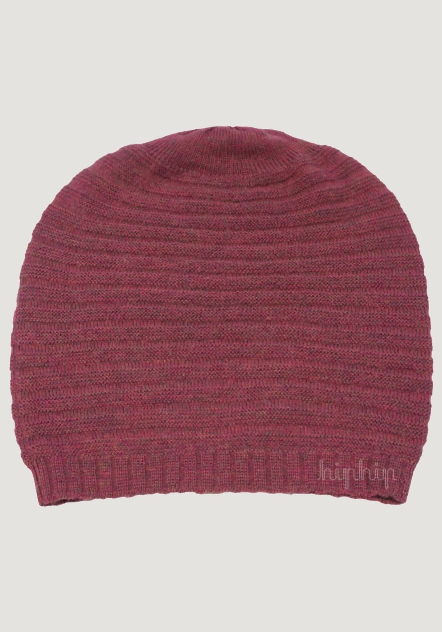 Căciulă long beanie din baby alpaca - Rose Melange