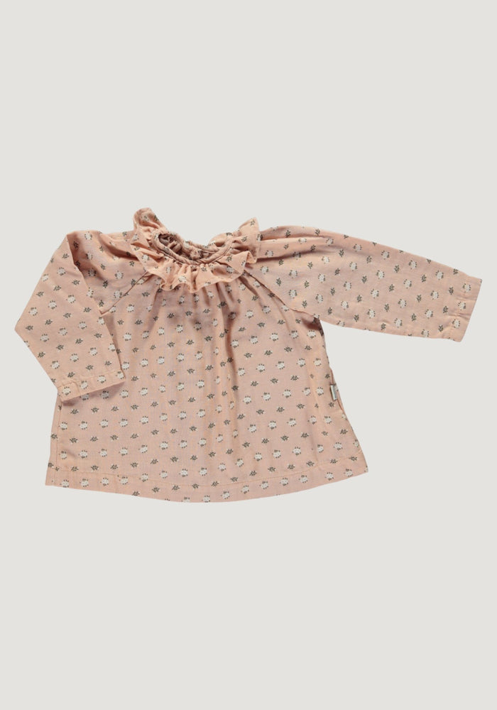 Cămașă din muselină dublă de bumbac - Charme Fleurs Cosmos Maple Sugar Poudre Organic HipHip.ro