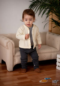 Cardigan lână merinos - Rib Natur Joha HipHip.ro