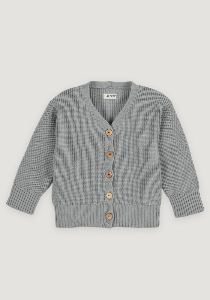 Cardigan lână merinos - Grey Halfen HipHip.ro