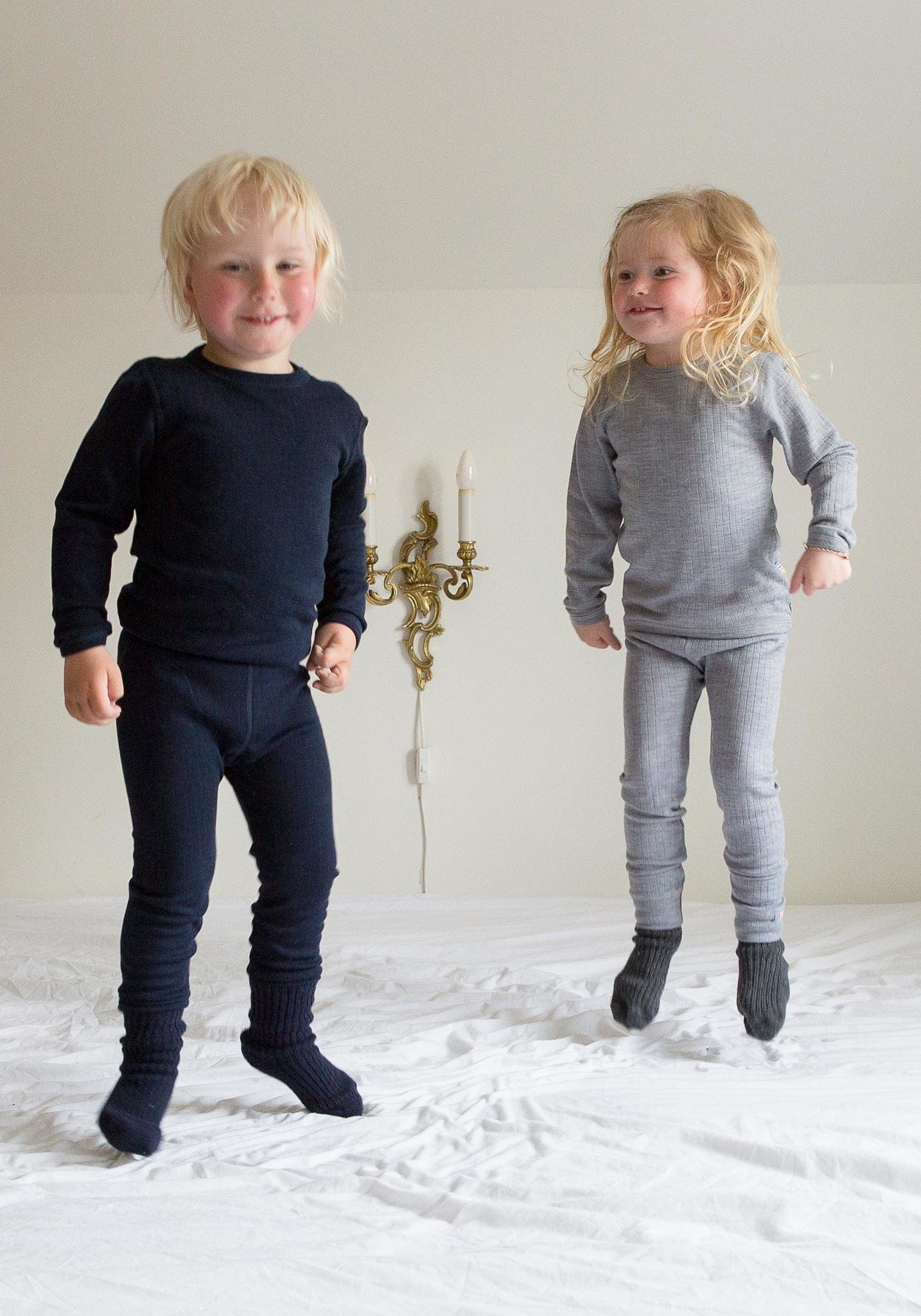 Colanți lână merinos - Basic Grey Joha HipHip.ro