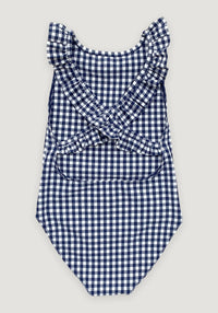 Costum înot - Alba Vichy Blue Canopea HipHip.ro