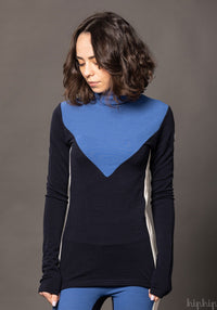Helancă femei brushed din lână merinos superfină - Tryvann Navy Blue We Norwegians HipHip.ro