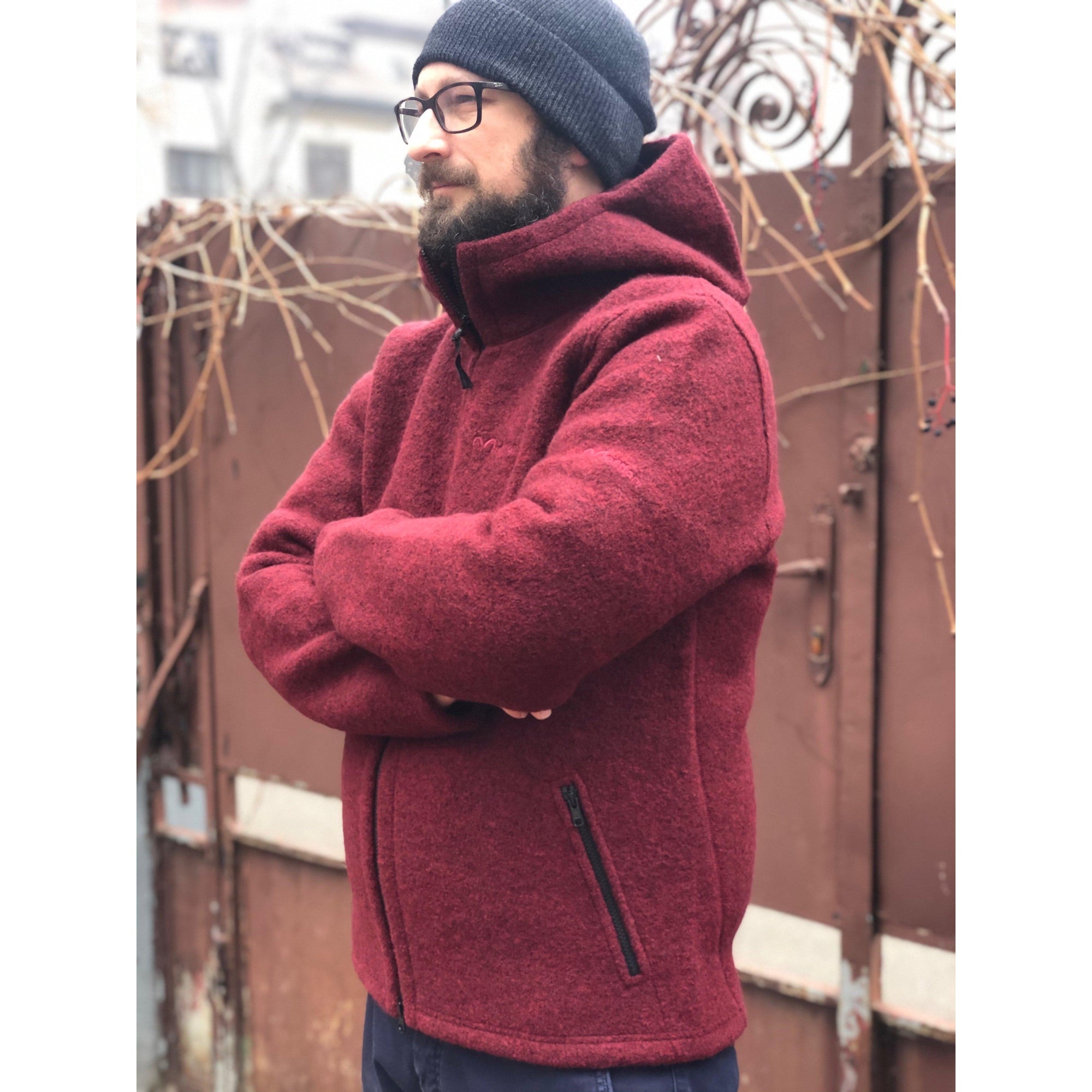 Jacheta barbati Mufflon boiled wool W300 - Randy Rosso-Mufflon-HipHip.ro