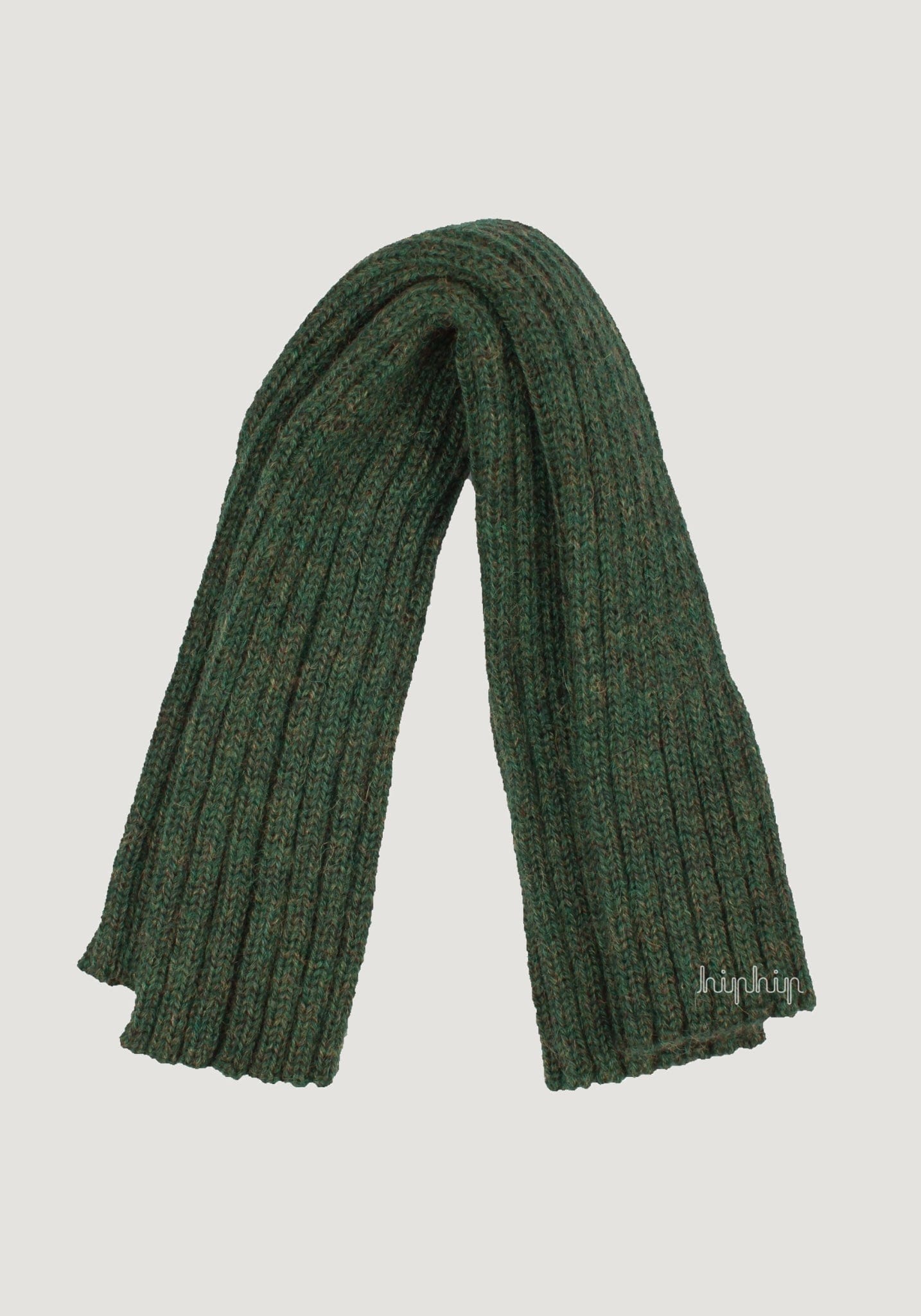 Jambiere din baby alpaca - Moss Green Melange