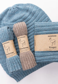 Manșete adulți / Jambiere copii din baby alpaca - Dusty Blue Melange De Colores HipHip.ro
