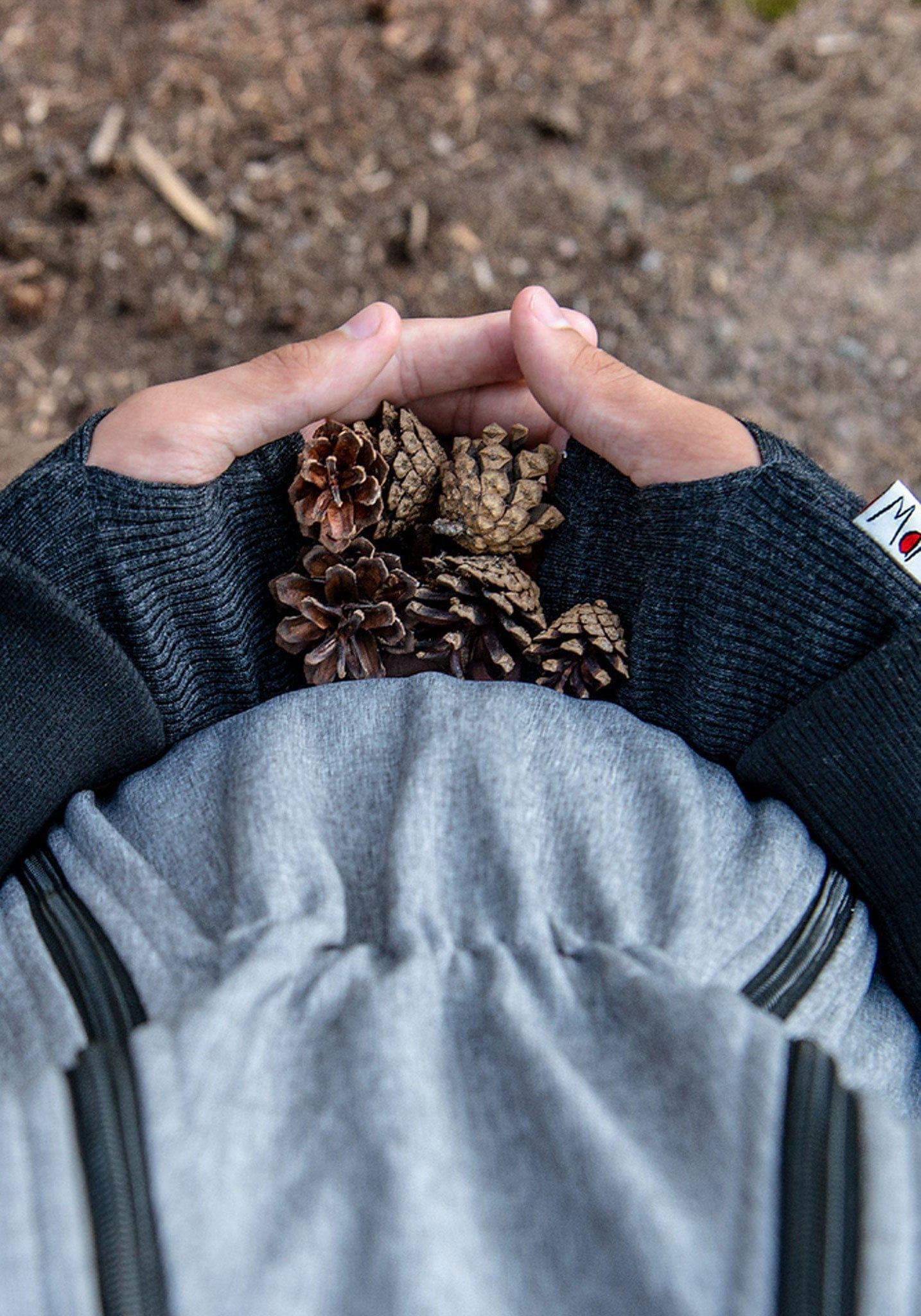 Manșete din lână merinos - Foggy Black