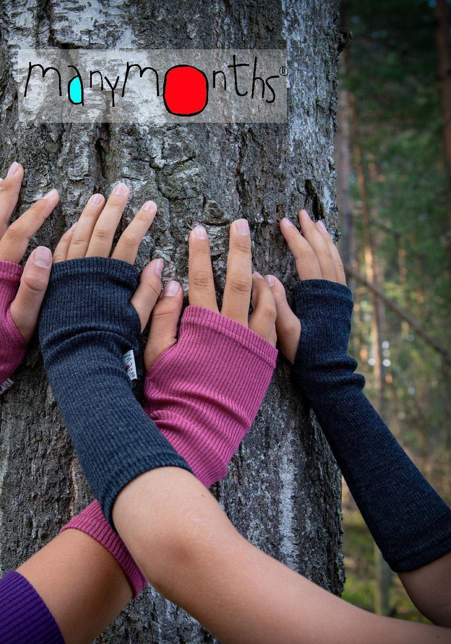 Manșete din lână merinos - Foggy Black