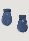 Mănuși fleece din lână merinos - Blue Melange 60