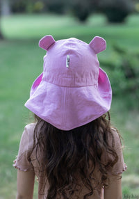 Pălărie ajustabilă din cânepă și bumbac - Teddy Bear Cyclamen Blossom Manymonths HipHip.ro