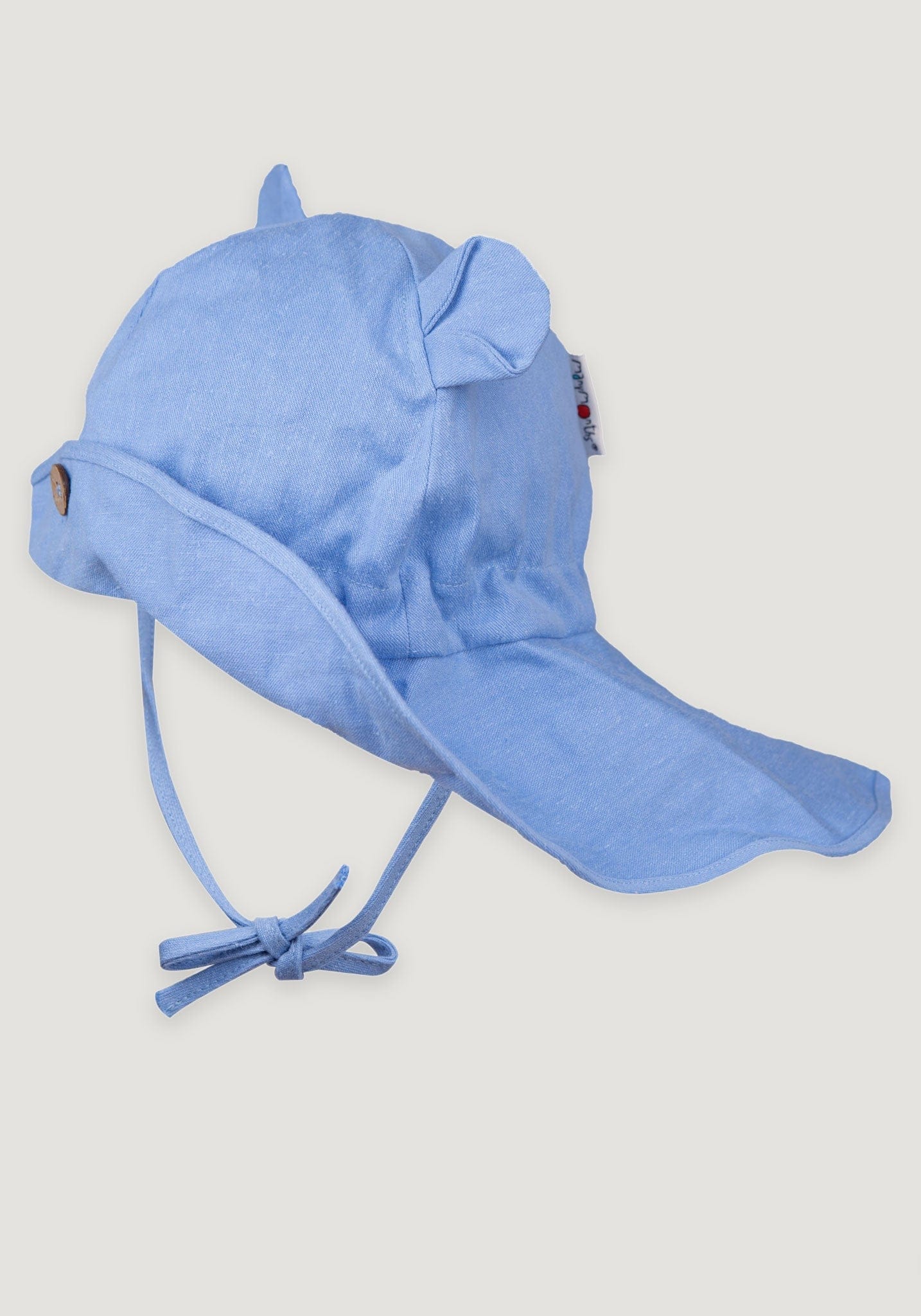 Pălărie ajustabilă din cânepă și bumbac - Teddy Bear Della Robbia Blue Manymonths HipHip.ro