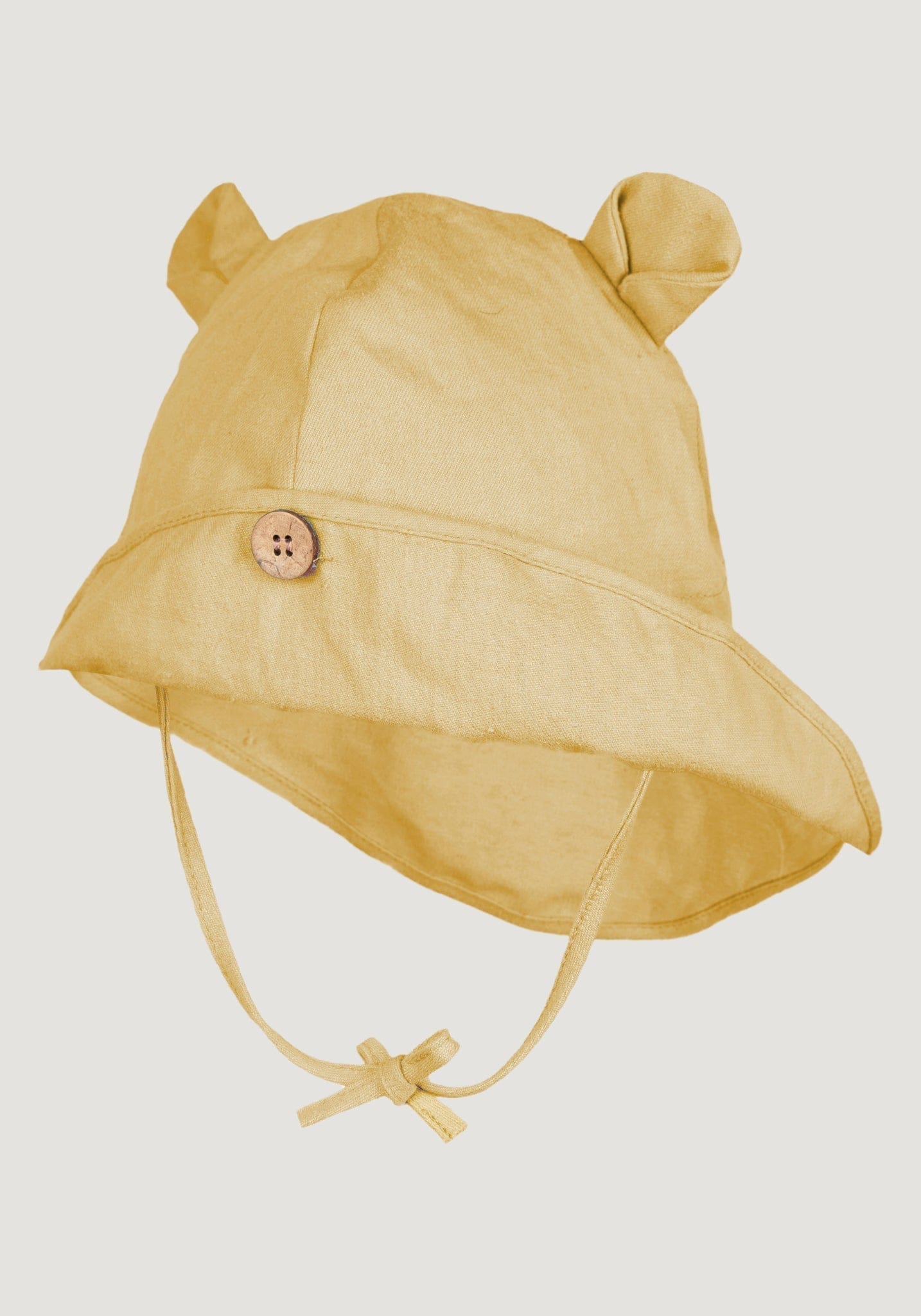 Pălărie ajustabilă Light din cânepă și bumbac - Teddy Bear Golden Straw Manymonths HipHip.ro