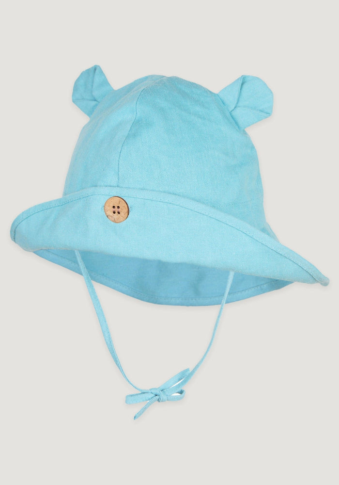 Pălărie ajustabilă Light din cânepă și bumbac - Teddy Bear Pool Turquoise Manymonths HipHip.ro