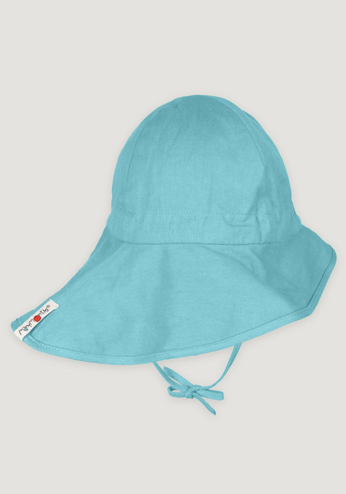 Pălărie ajustabilă Original din cânepă și bumbac - Angel Turquoise 3-12/18 luni (43-49 cm)