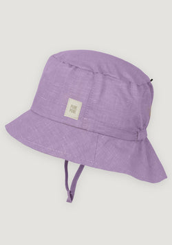 Pălărie bucket Light din bumbac și in - Lavender 47 cm