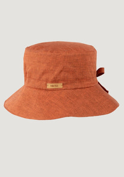 Pălărie din in - Dusty Orange Pure Pure HipHip.ro