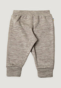 Pantaloni brushed din lână merinos - Sesame Melange Joha HipHip.ro