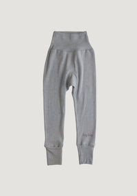 Pantaloni comozi seamless din lână, mătase și bumbac - Grey Melange Cosilana HipHip.ro