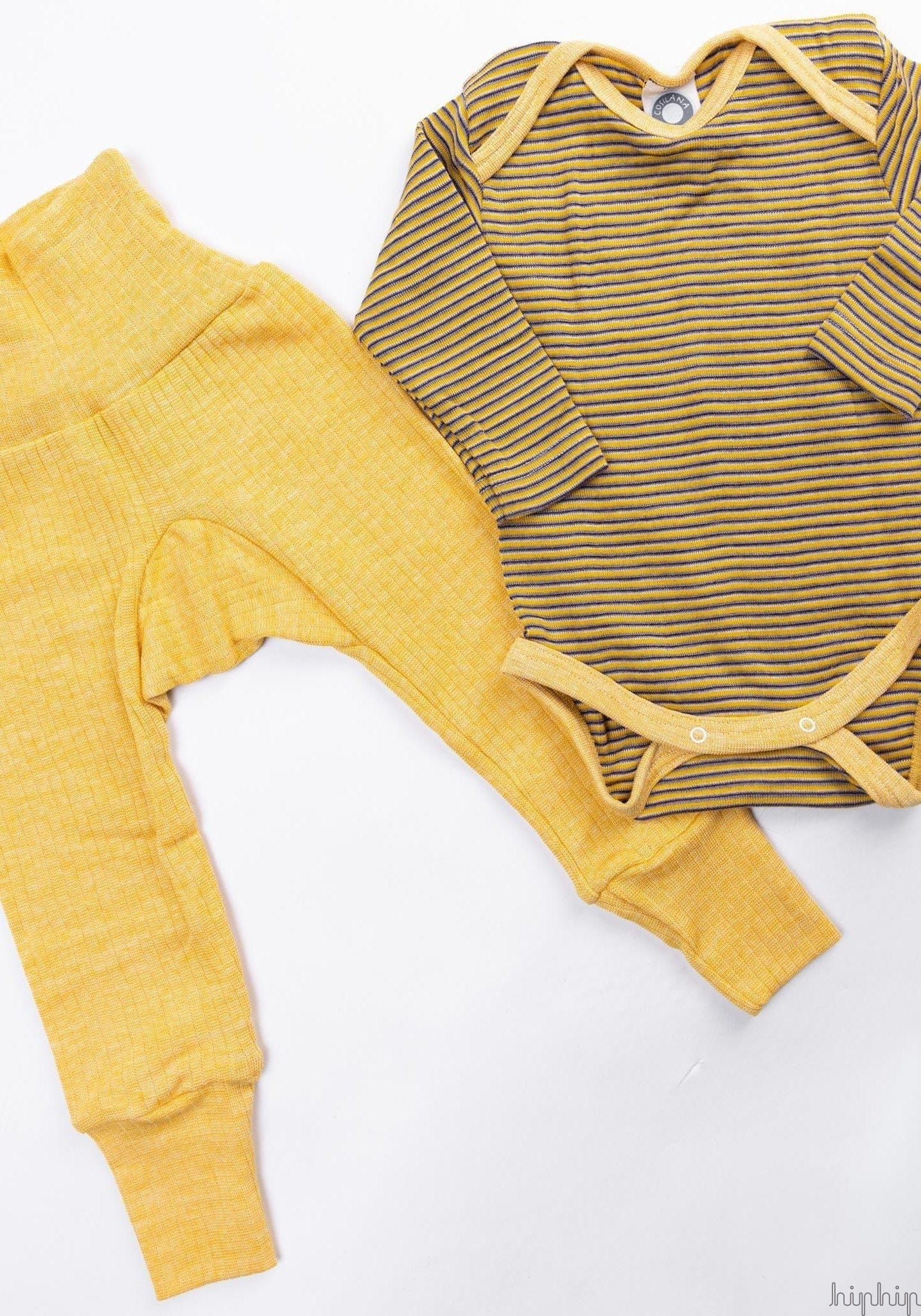 Pantaloni comozi seamless din lână, mătase și bumbac - Yellow Melange Cosilana HipHip.ro