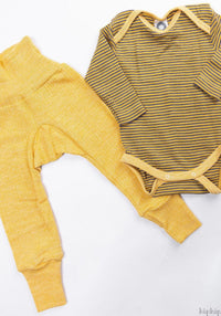 Pantaloni comozi seamless din lână, mătase și bumbac - Yellow Melange Cosilana HipHip.ro