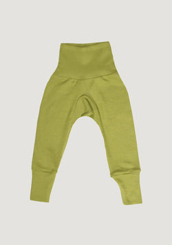 Pantaloni comozi seamless din lână merinos și mătase - Green Cosilana HipHip.ro