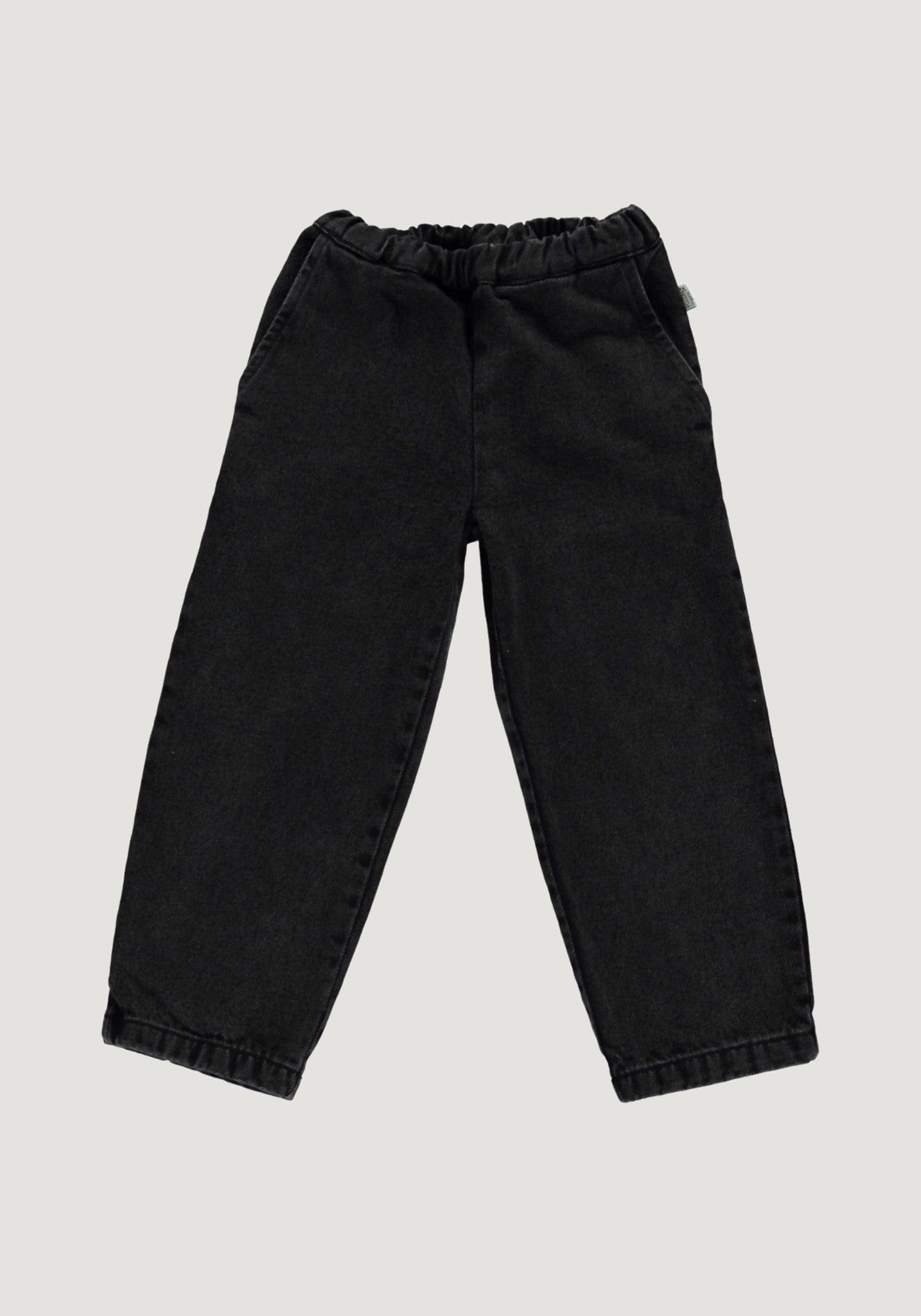 Pantaloni denim din bumbac - Pomelos Noir Poudre Organic HipHip.ro