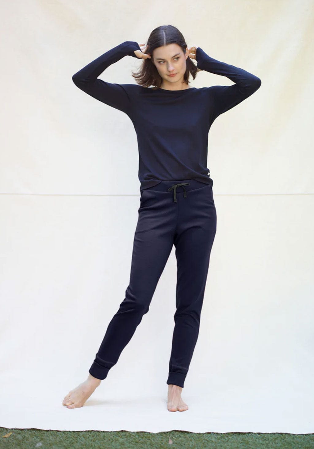 Pantaloni femei din lână merinos super fină - 24/7 Midnight Smalls HipHip.ro