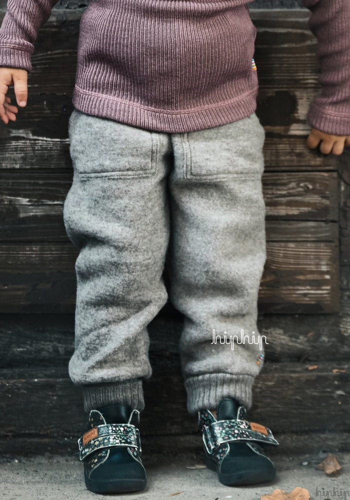 Pantaloni fleece din lână merinos - Sesame Melange Joha HipHip.ro