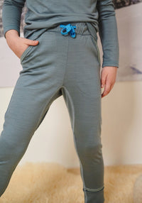 Pantaloni lână merinos super fină - 24/7 Denim Blue Smalls HipHip.ro