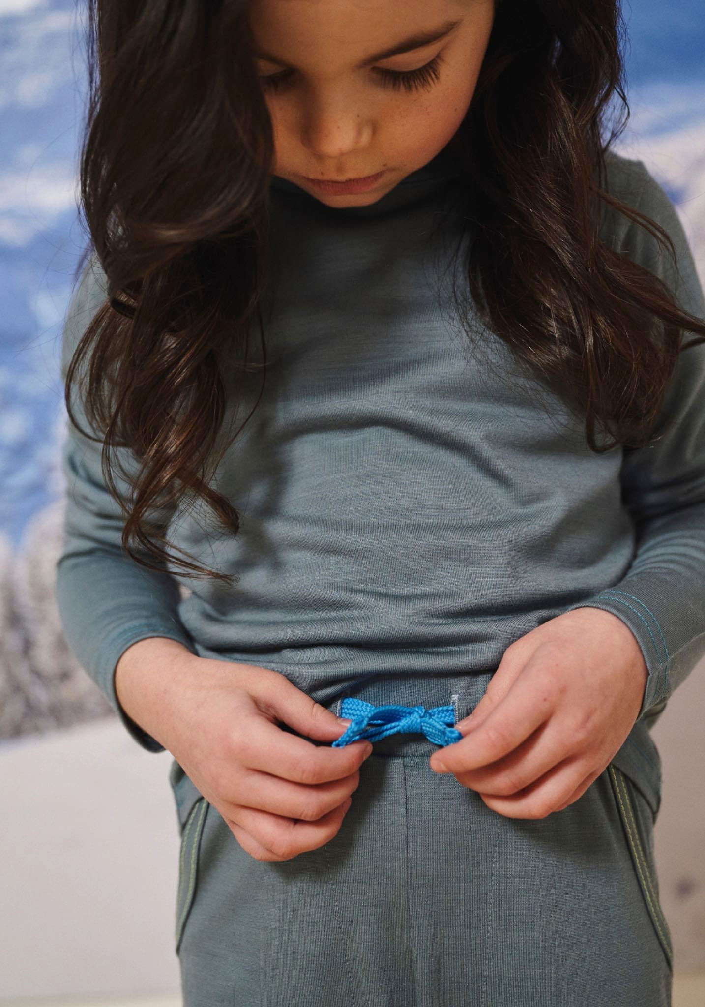 Pantaloni lână merinos super fină - 24/7 Denim Blue Smalls HipHip.ro