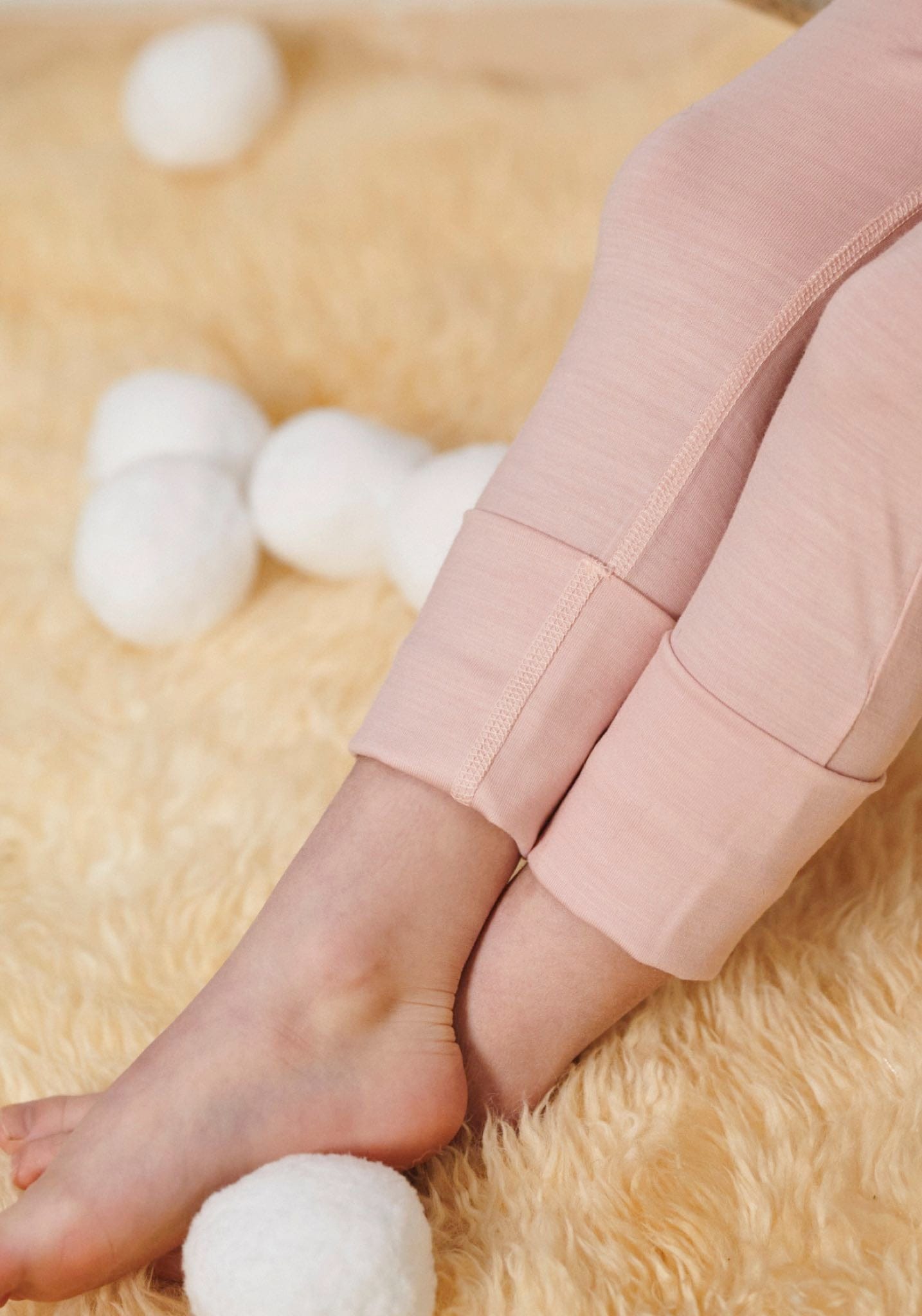 Pantaloni lână merinos super fină - 24/7 Pink Peach Blossom Smalls HipHip.ro