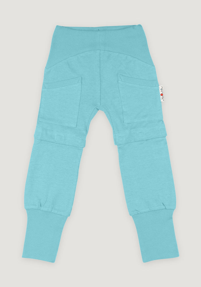 Pantaloni lungi/scurți (2 în 1) din cânepă și bumbac - Yoga Angel Turquoise 1-2/2,5 ani (80-92/98 cm)